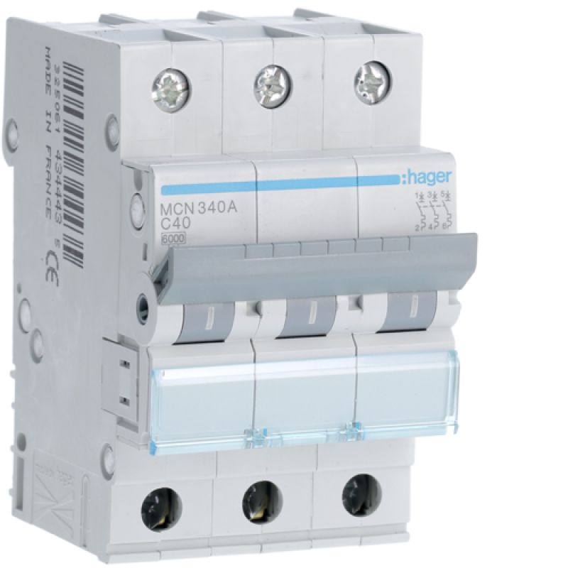 Μικροαυτόματος 3P C40A 6kA 230V Hager