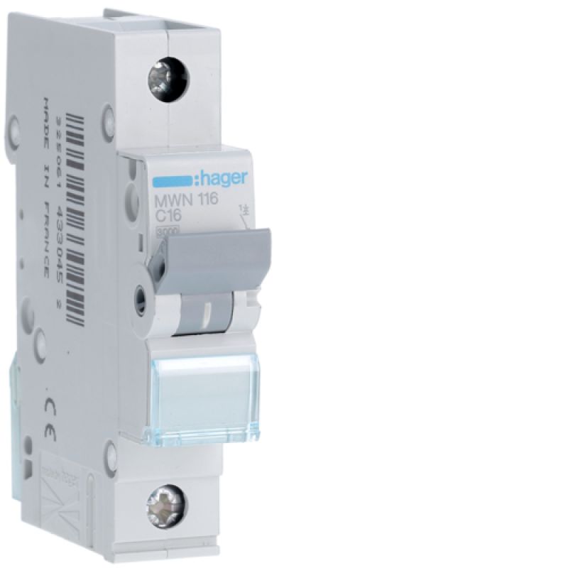 Μικροαυτόματος 1P C16A 3kA 230V Hager