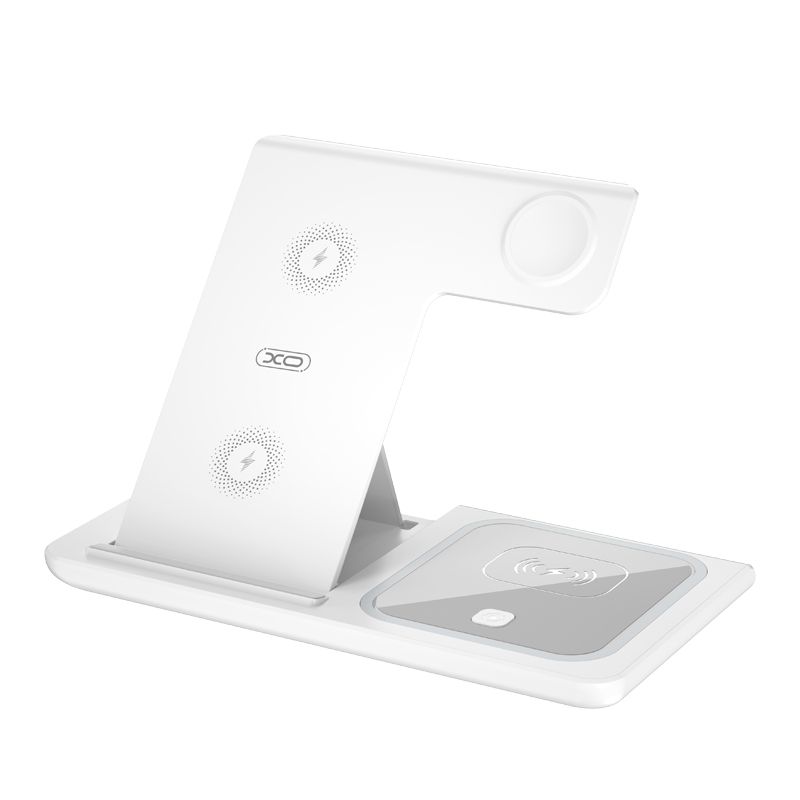 Wireless Charger 15W 3 in 1 (Watch + Phone + Earphone) White