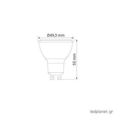 ORO Λάμπα LED Spot GU10 6W σε Ψυχρό φως 6500K - Image 2