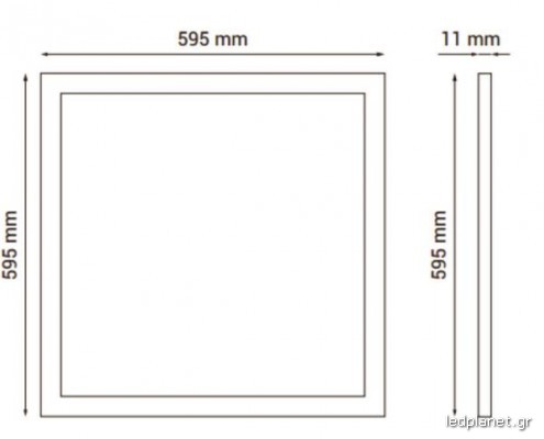 60W LED Πάνελ 60cm X 60cm Οροφής ή Κρεμαστό σε Ενδιάμεσο Φως 4000Κ ORO - Image 2