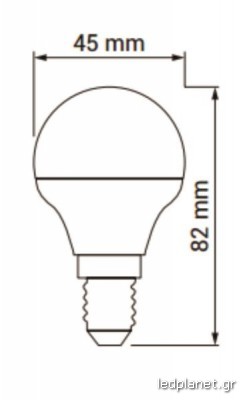 ORO Λάμπα Led Σφαιρική E14 G45 6W σε Θερμό φως 3000K - Image 2