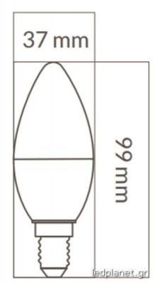 ORO PREMIUM Λάμπα Led Κεράκι E14 C37 7W σε Θερμό φως 3000K - Image 2