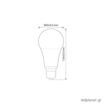 ORO Λάμπα Led E27 A60 10W σε Θερμό φως 3000K - Image 2