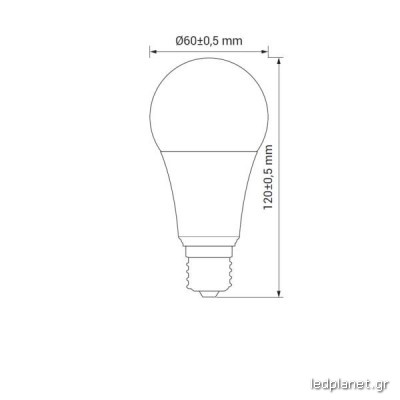 ORO Λάμπα Led E27 A60 12W σε Ενδιάμεσο Λευκό φως 4000K - Image 2