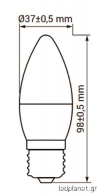 ORO Λάμπα Led Ε27 Κεράκι 6W σε Ενδιάμεσο Λευκό φως 4000K - Image 2