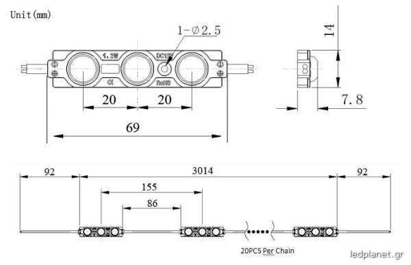 ORO Led Module 1.2W 12V Dimmable σε Ψυχρό Φως 6000Κ - Image 2