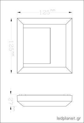 ORO Brick LED Απλίκα 1.2W IP65 Τετράγωνη σε Ενδιάμεσο Φως 4000K - Image 2