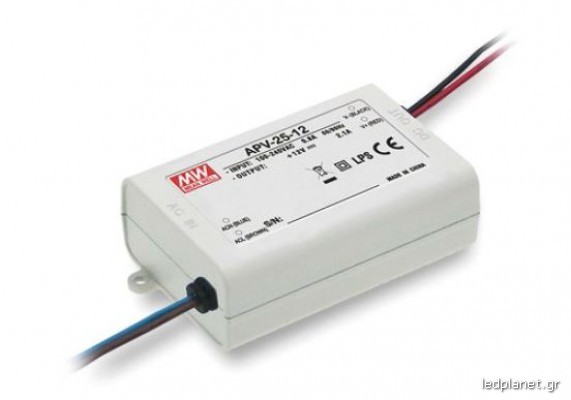 Τροφοδοτικό led-driver 16W 12V για ταινίες & λάμπες LED πλαστικό IP30 Mean Well