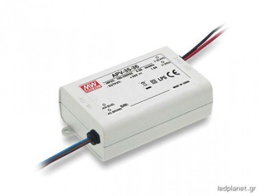 Τροφοδοτικό led-driver 35W 12V για ταινίες & λάμπες LED πλαστικό IP30 Mean Well