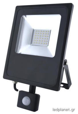 ORO 50W LED Προβολέας Αδιάβροχος IP65 με Ανιχνευτή Κίνησης Σε Μαύρο 230V