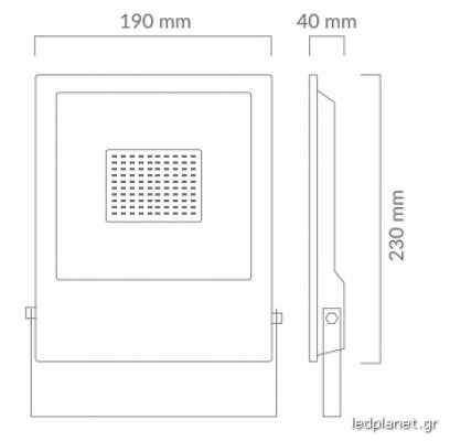 ORO 50W LED Προβολέας Αδιάβροχος IP67 5500lm Σε Μαύρο 230V DIODO XP - Image 2