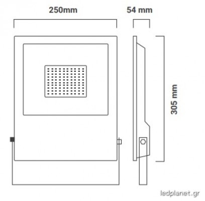 ORO 100W LED Προβολέας 11000lm Αδιάβροχος IP67 Σε Μαύρο 230V DIODO XP - Image 2
