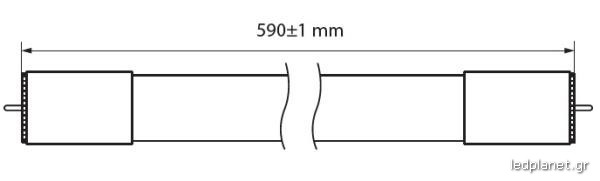 ORO Λάμπα LED Τ8 60cm Τύπου Φθορίου 10W σε Ψυχρό φως 6400K Glass - Image 2