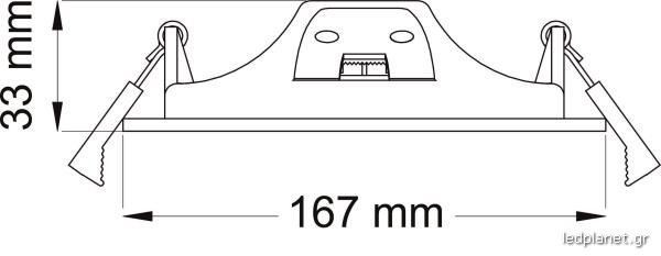 ORO 12W LED Τετράγωνο Χωνευτό Panel Σε Λευκό Χρώμα 120º Θερμό Φως 3000Κ - Image 2