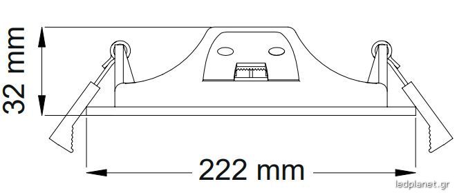 ORO 18W LED Τετράγωνο Χωνευτό Panel Σε Λευκό Χρώμα 120º Θερμό Φως 3000Κ - Image 2