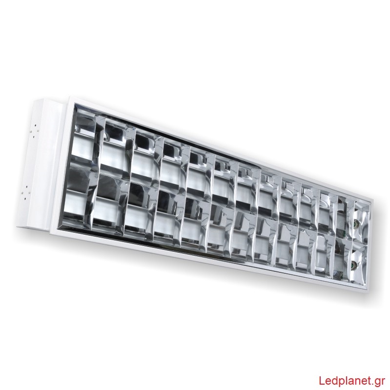 Χωνευτό Παραβολικό Φωτιστικό T8 για LED Λάμπες 2X9W 30X60cm