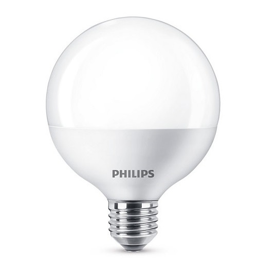 Philips Λαμπτήρας Led 15W Γλόμπος Ε27 G93 με Ψυχρό Λευκό Φως 6000Κ