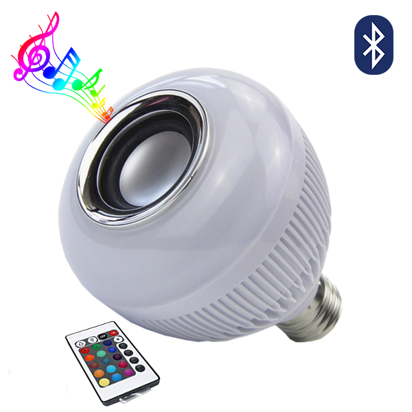 Λάμπα E27 12 Watt Bluetooth με Ηχείο και Ασύρματο Χειριστήριο RGBW
