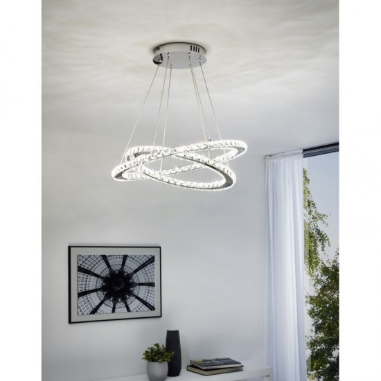 LED Κρεμαστό Φωτιστικό Με Κρύσταλλα Ø55cm 29,6W VARRAZO Eglo - Image 2
