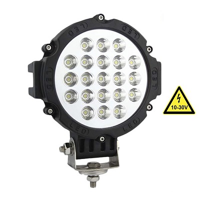 Προβολέας LED Εργασίας BLACK Round 63 Watt 10-30v Ψυχρό Λευκό
