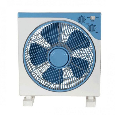 Silver Ανεμιστήρας Δαπέδου Box Fan Τετράγωνος Φ30 50W Σε Λευκό-Μπλε