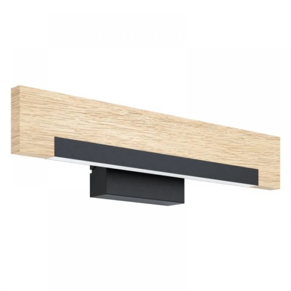 LED Απλίκα Σε Μαύρο Και Δρύινα Χρώματα 8,5W - CAMACHO Eglo