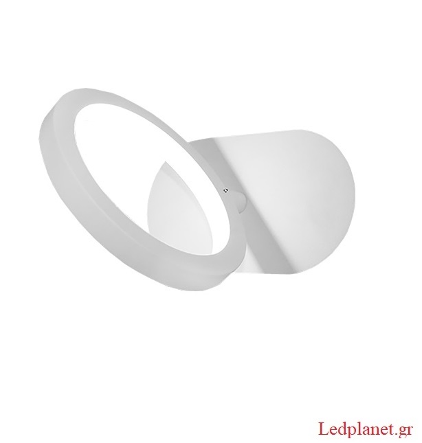 Απλίκα Τοίχου Μεταλλική LED 10W Δαχτυλίδι Φ15cm Ενδιάμεσο Φως 4000K