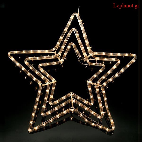 Αστέρι Τριπλό 60cm LED Διάφανος Φωτοσωλήνας Νεον Εξωτερικού Χώρου Θερμο Λευκo Ip44