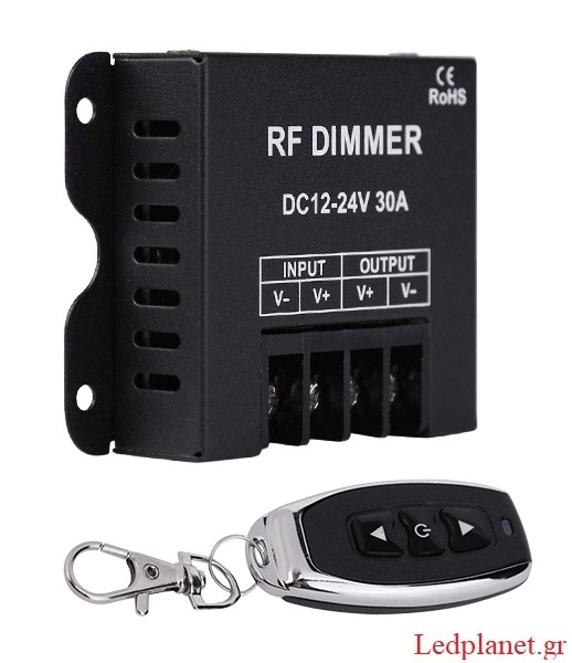 Ασύρματο LED Dimmer με Χειριστήριο RF 12v (360w) - 24v (720w)