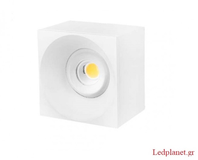 Λευκό Φωτιστικό Led Cob Τετράγωνο Επιτοίχιο 7W 4000K (Εγγύηση 3 ΧΡΟΝΙΑ)