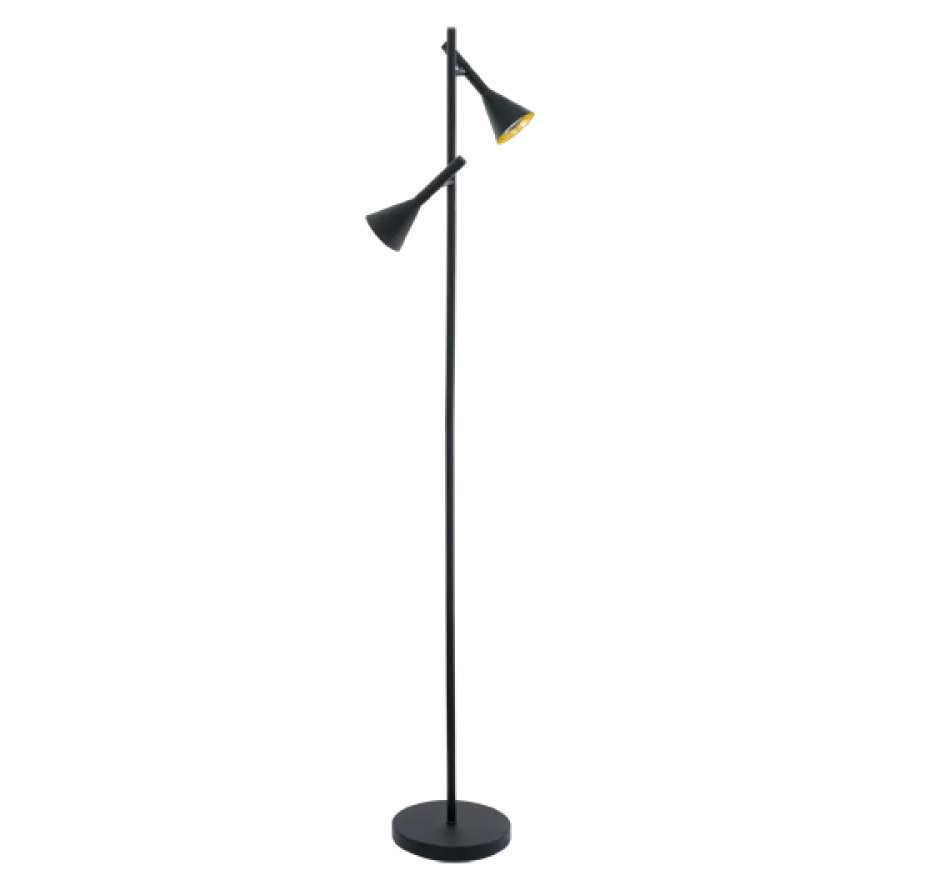 LED Φωτιστικό Δαπέδου Δίφωτο Μαύρο - Χρυσό LED 2x5W GU10 2x400lm 3000K CORTADERAS Eglo