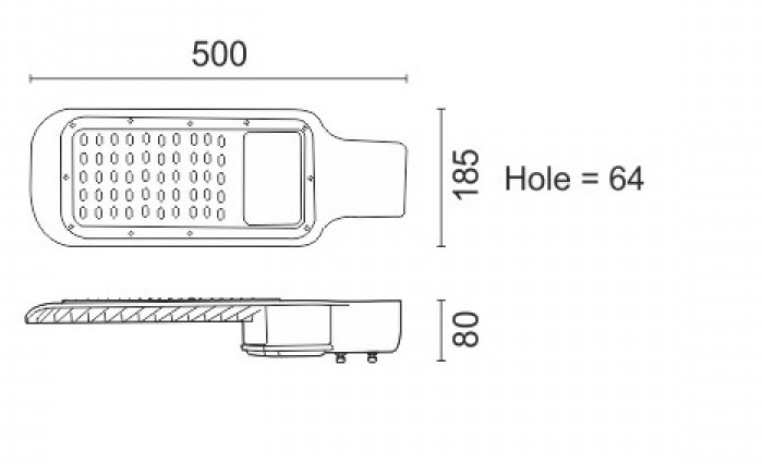 Φωτιστικό Δρόμου LED 100W 140° Αλουμίνιο IP65 Φυσικό Λευκό 4000K - Image 2