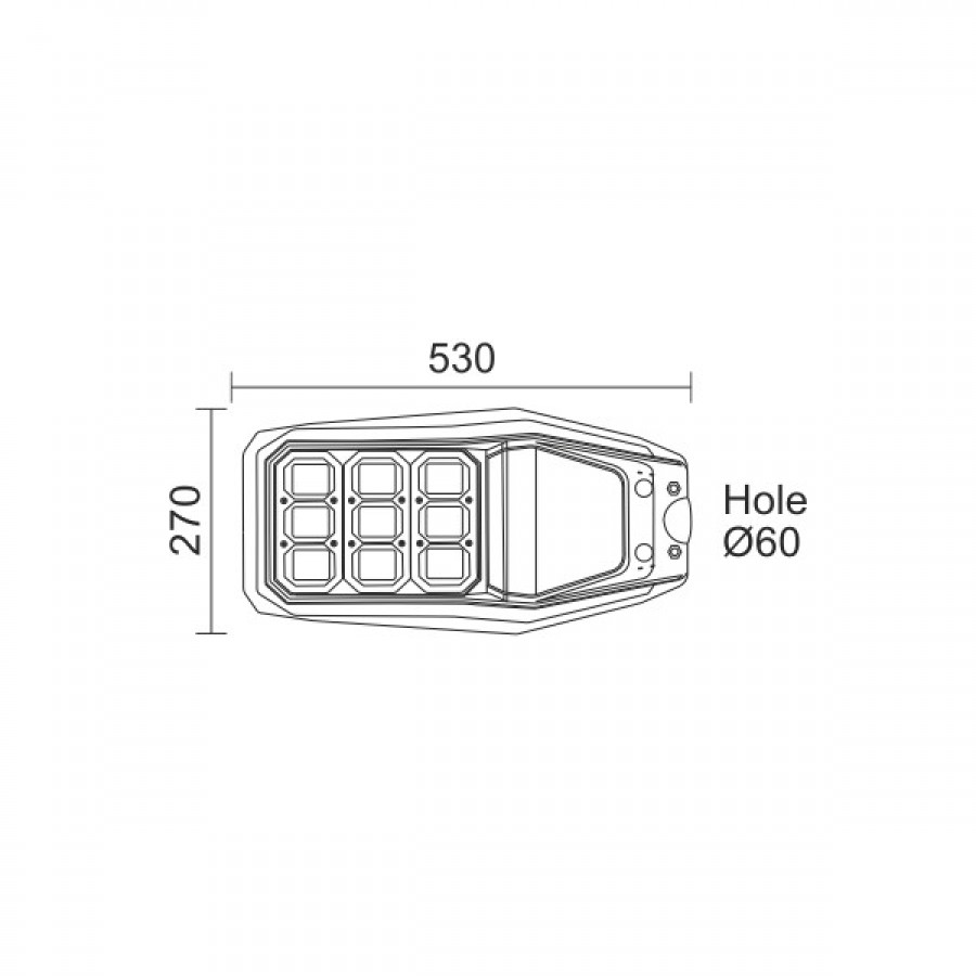 LED 100W Solar Φωτιστικό Δρόμου Ηλιακό Ανθρακί 160° IP65 Epistar - Image 3