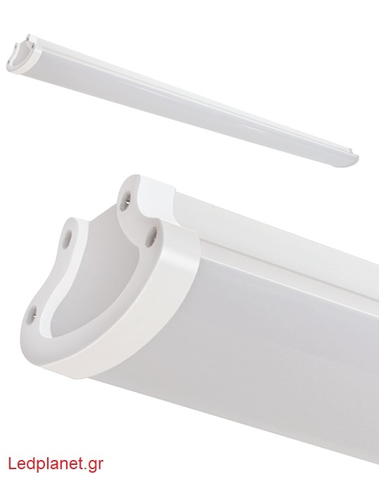 LED 120W Κρεμαστό Γραμμικό Φωτιστικό Οροφής 240cm 13000Lm Ενδιάμεσο Λευκό 4000K Αδιάβροχο IP54
