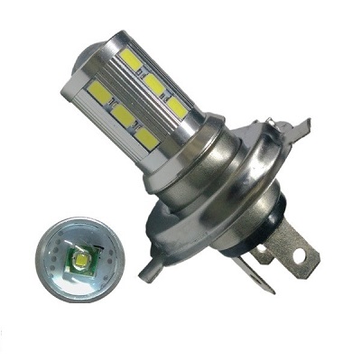 Λαμπτήρας LED H4 με 18 SMD 5630 Samsung Chip + 1 x 5 Watt CREE LED 6000k 9-32V