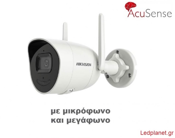 IP WiFi AcuSense Ασύρματη Δικτυακή Κάμερα Bullet 2MP Σταθερός Φακός 2.8mm Εξωτερικού χώρου IP66 ΠΕΡΙΛΑΜΒΑΝΕΤΑΙ ΤΡΟΦΟΔΟΤΙΚΟ