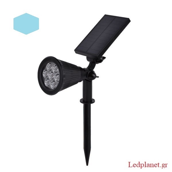 LED Ηλιακό Φωτιστικό Κήπου 1,5W Ψυχρό Λευκό 6000Κ Αδιάβροχο IP65
