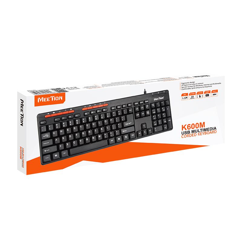 Wired Mutilmedia Keyboard USB Meetion MT-K600M - Image 6