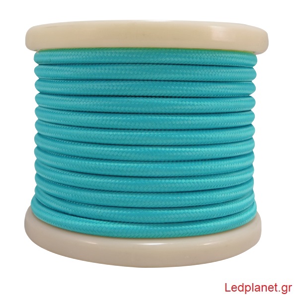 Γαλάζιο Υφασμάτινο Καλώδιο Οβάλ 2x0.75mm²