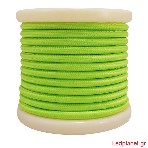 Πράσινο Υφασμάτινο Καλώδιο Οβάλ 2x0.75mm²