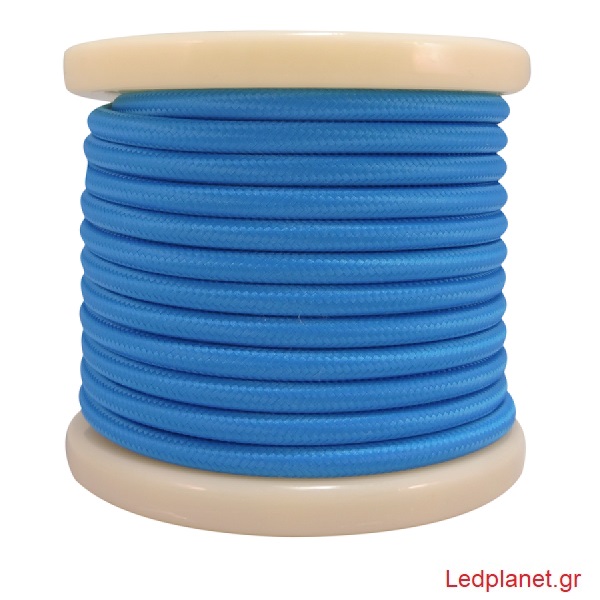 Μπλε Ανοιχτό Υφασμάτινο Καλώδιο Οβάλ 2x0.75mm²