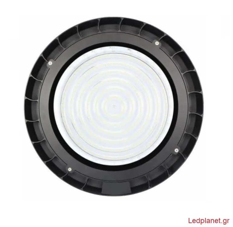 LED 200W UFO Καμπάνα Αλουμίνιο Μαύρο Χρώμα 90° Ψυχρό 6000K Αδιάβροχη IP65