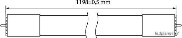 ORO Basic Λάμπα LED Τ8 120cm Τύπου Φθορίου 18W σε Ψυχρό φως 6400K - Image 2