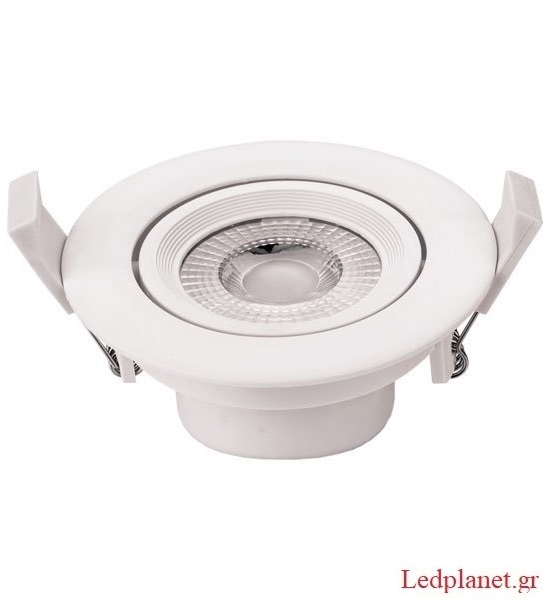 Στρογγυλό Χωνευτό LED 10W COB Σποτ Κινούμενο Ενδιάμεσο 4500K
