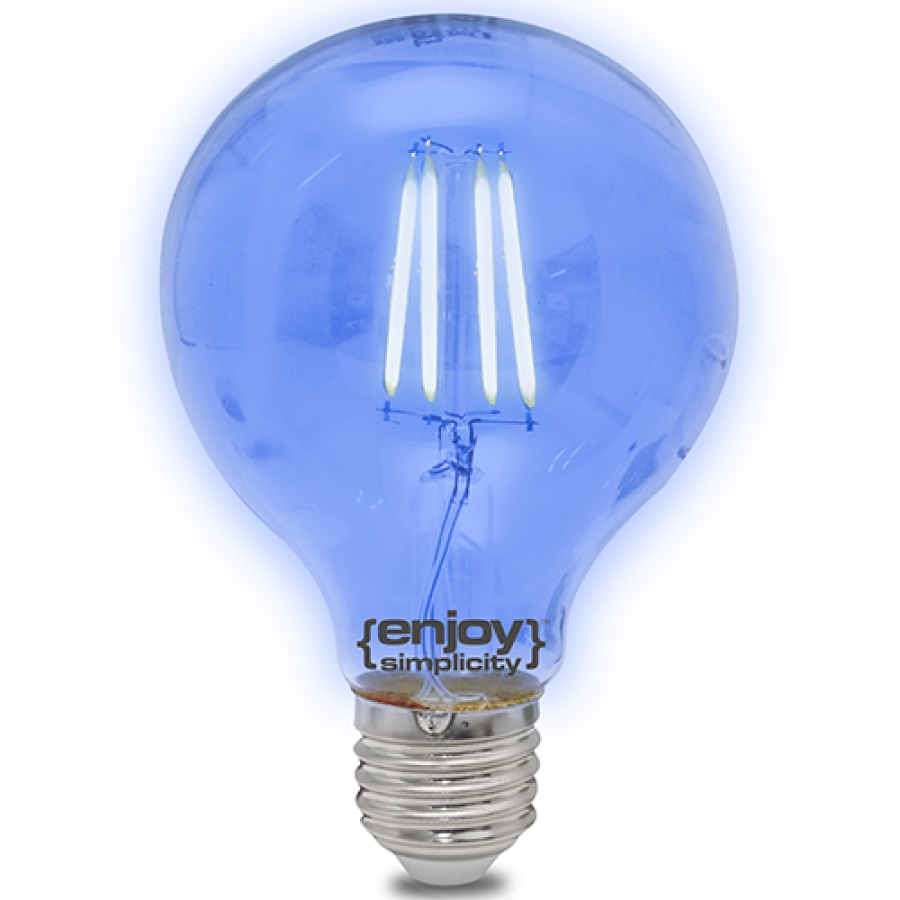 Λάμπα LED 4watt Ε27 Γλόμπος G80 Filament ΜΠΛΕ - Image 2