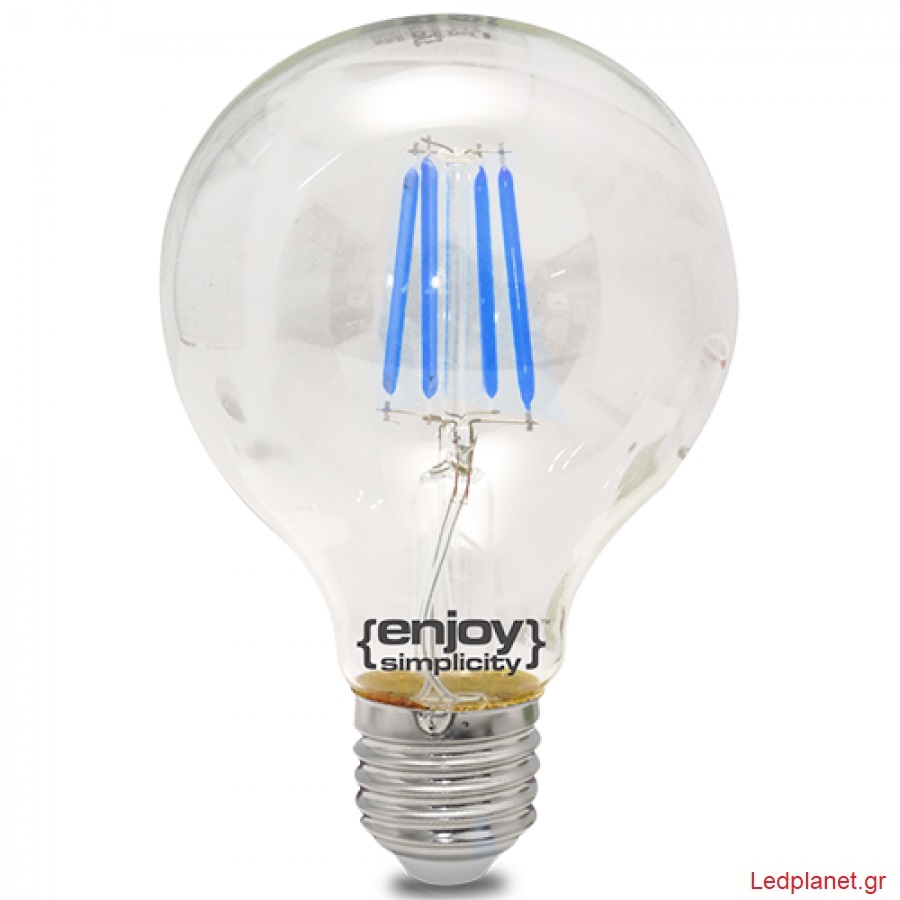Λάμπα LED 4watt Ε27 Γλόμπος G80 Filament ΜΠΛΕ