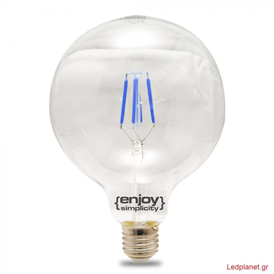 Λάμπα LED 4watt Ε27 Γλόμπος Μεγάλος G125 Filament ΜΠΛΕ - Image 2