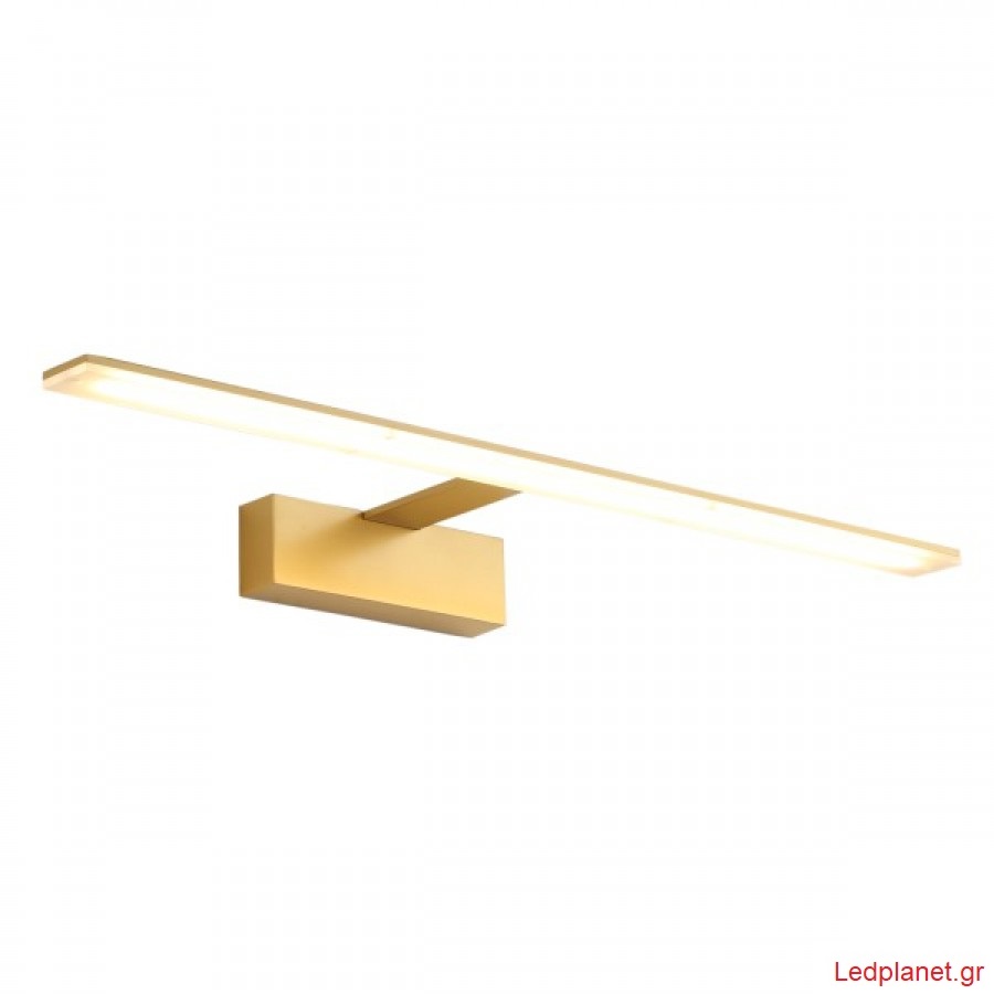 LED Φωτιστικό Λουτρού σε Χρυσό Χρώμα 14W Ατσάλι Αδιάβροχο IP44 Θερμό Φως 3000K