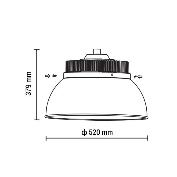 Osram Chip LED 200W HIGH BAY Καμπάνα IP65 Ψυχρό Λευκό 5700K (5 Έτη Εγγύηση) - Image 2